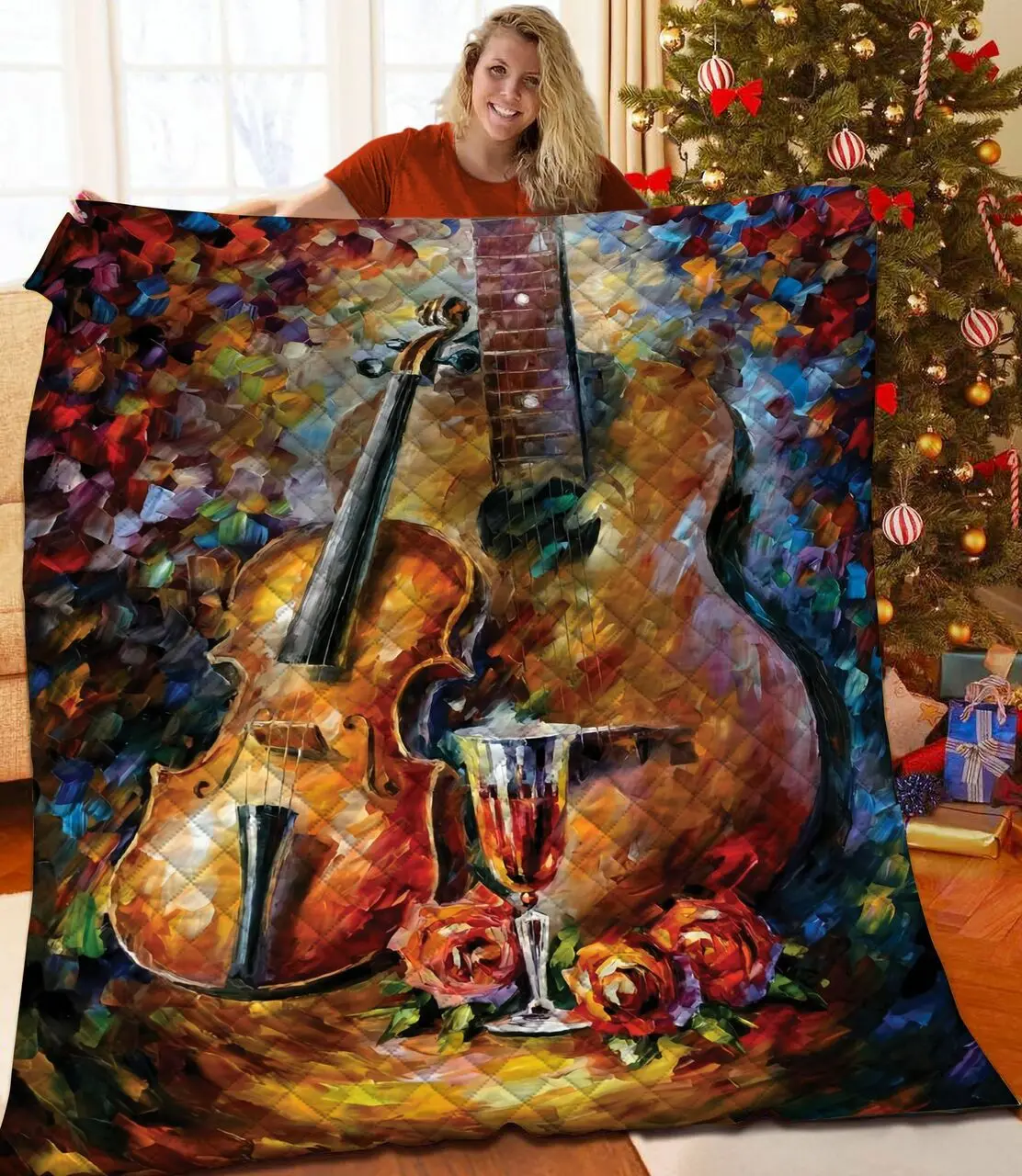 Violin And Guitar JFJ14479 3D Customized Quilt 2707 and Home Decor