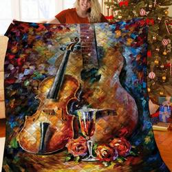 Violin And Guitar JFJ14479 3D Customized Quilt 2707 and Home Decor