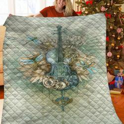 Violin Flower JFJ14480 3D Customized Quilt 2707 and Home Decor