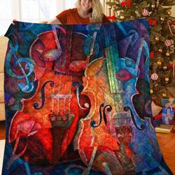 Violin JFJ14484 3D Customized Quilt 2707 and Home Decor