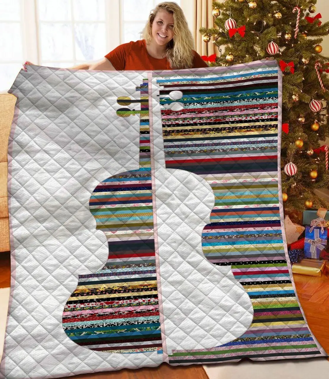 Violin JFJ14489 3D Customized Quilt 2707 and Home Decor