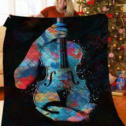 Violin JFJ14491 3D Customized Quilt 2707 and Home Decor