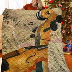 Violin JFJ14492 3D Customized Quilt 2707 and Home Decor
