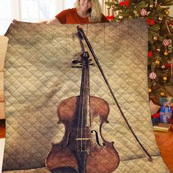 Violin JFJ14494 3D Customized Quilt 2707 and Home Decor
