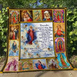 Virgin Mary Hear Me Quilt Qel and Home Decor