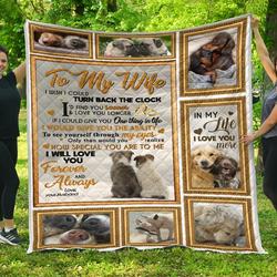 Viticstore Cute Puppy Love You More Golden Shade- Soft  Kingsize Quilt For Wife From Husband and Home Decor