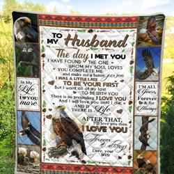 Viticstore Eagel Gift To Husband 2- Red Detail White Shade- Soft  Kingsize Quilt and Home Decor