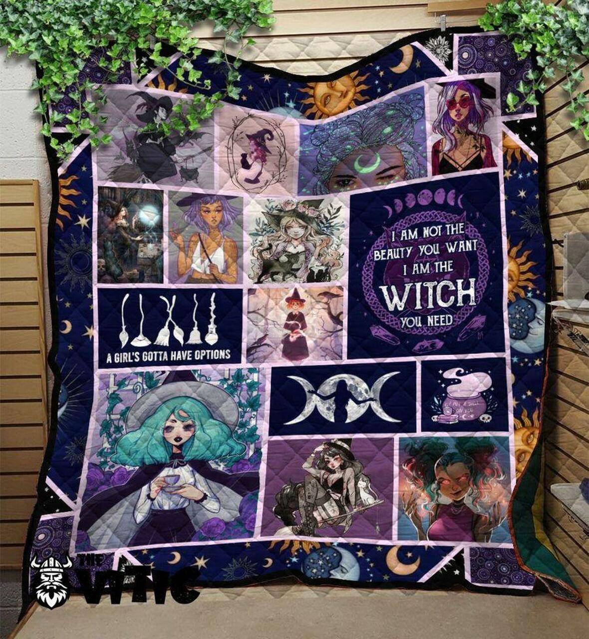 Viticstore Witches World Halloween- Purple Shade- Large Size Quilt and Home Decor
