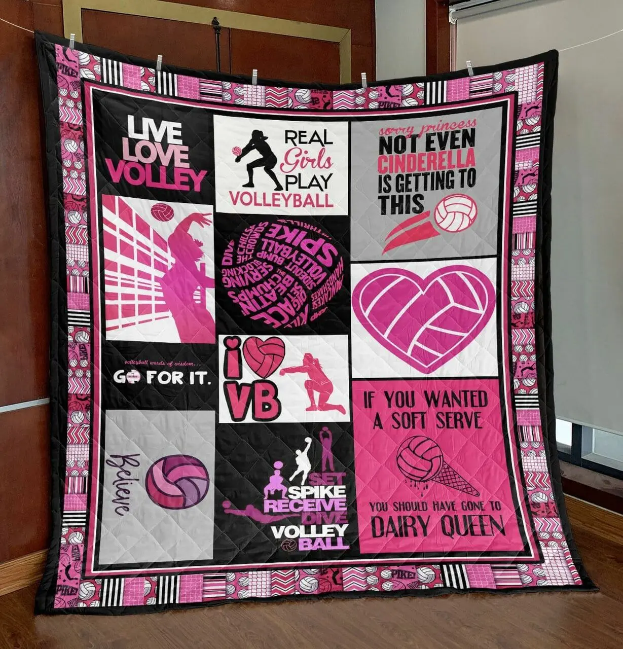 Volleyball Live Love Volley Quilt Blanket Dhc020120480Td and Home Decor