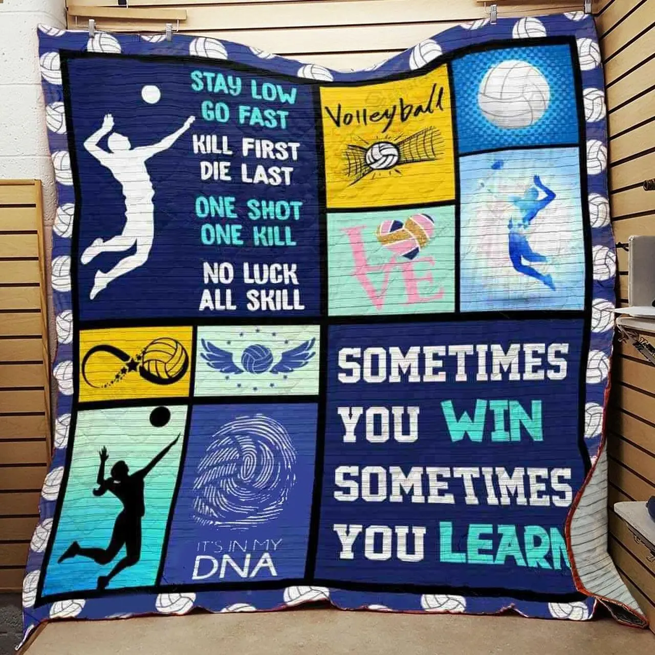 Volleyball Sometimes You Win Sometimes You Learn Quilt Blanket Great Customized Blanket Gifts For Birthday Christmas Thanksgiving and Home Decor