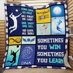 Volleyball Sometimes You Win Sometimes You Learn Quilt Blanket Great Customized Blanket Gifts For Birthday Christmas Thanksgiving and Home Decor