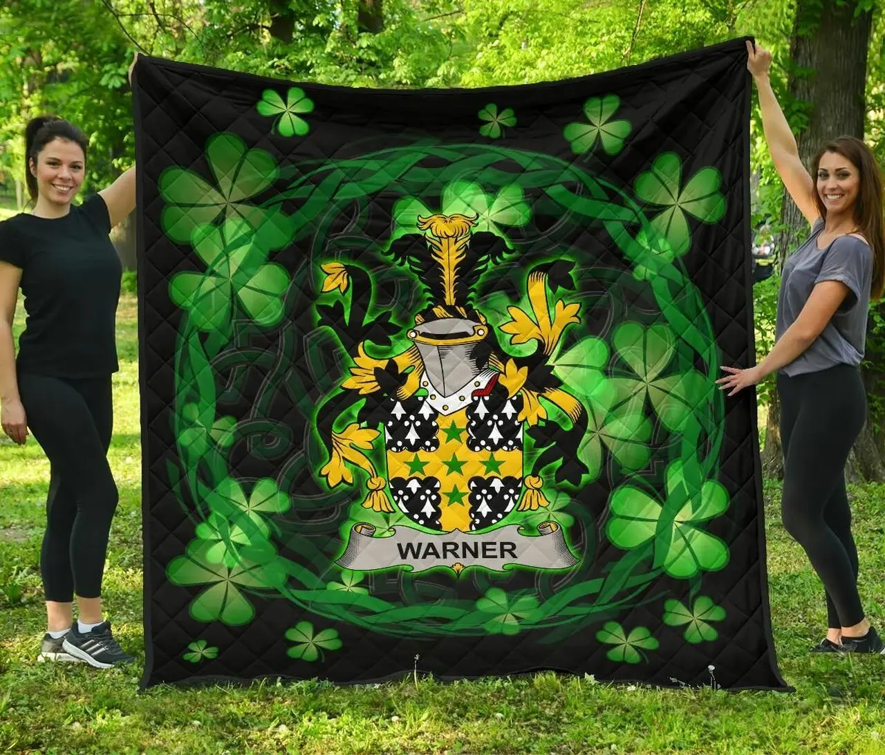 Warner Ireland Irish Celtic Shamrock Knot Circle JFJ14641 3D Customized Quilt 2707 and Home Decor