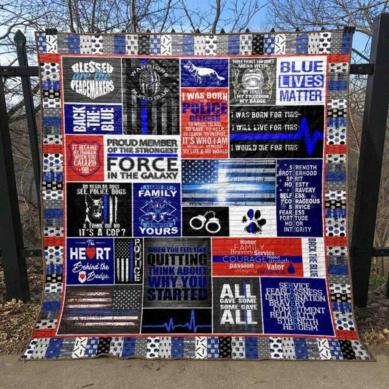 Warriors Bleed Blue Quilt Blanket Aq55 Quilt and Home Decor