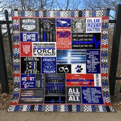 Warriors Bleed Blue Quilt Blanket Aq55  Quilt and Home Decor