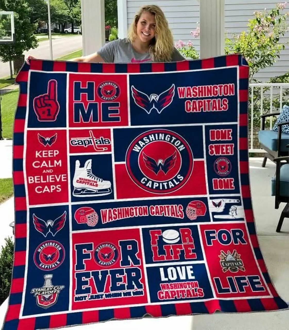 Washington Capitals Quilt Blanket 04 and Home Decor