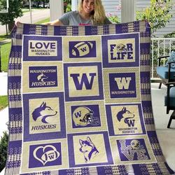 Washington Huskies Ver3 Blanket Th1507 Quilt and Home Decor