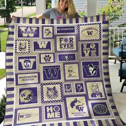 Washington Huskies Ver4 Blanket Th1507 Quilt and Home Decor