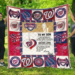 Washington Nationals Family - To My Son Quilt and Home Decor