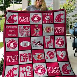 Washington State Cougars Quilt Blanket B080624  Quilt and Home Decor