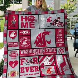 Washington State Cougars Quilt Blanket B080625  Quilt and Home Decor