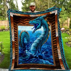 Water Dragon 2 Washable Quilt P55 and Home Decor