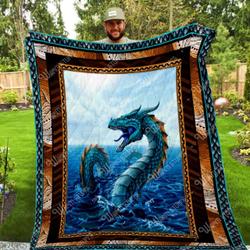 Water Dragon Washable Quilt P55 and Home Decor