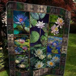 Water Lily P110414 Quilt Blanket  Quilt and Home Decor