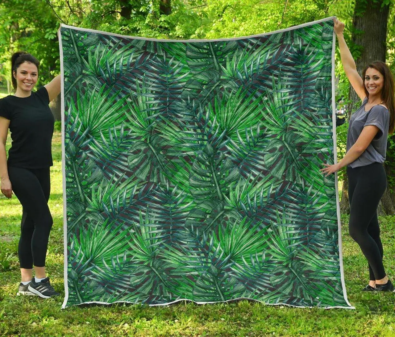 Watercolor Tropical Leaves Cl17100689Mdq Quilt Blanket and Home Decor