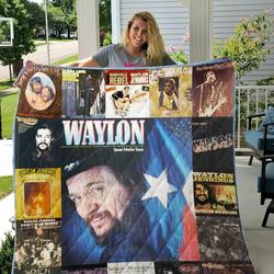 Waylon Jennings Quilt Blanket For Fans Ver 17 and Home Decor
