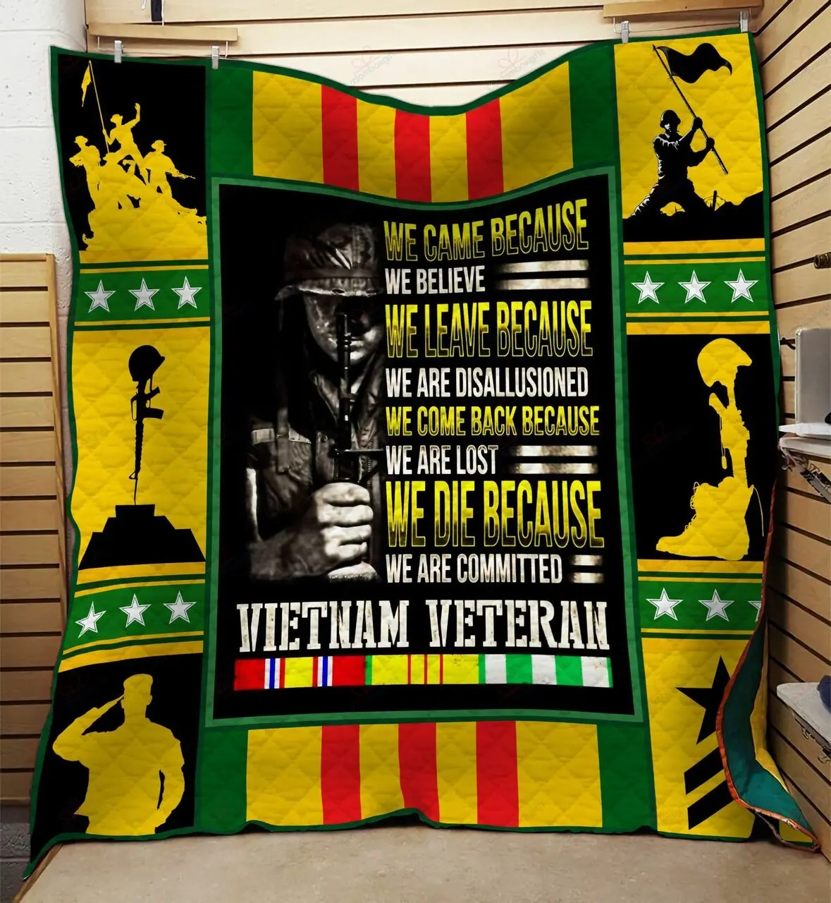 Wed Die Because We Are Commited Vietnam Veteran Quilt Blanket Great Customized Blanket Gifts For Birthday Christmas Thanksgiving and Home Decor