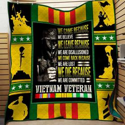 Wed Die Because We Are Commited Vietnam Veteran Quilt Blanket Great Customized Blanket Gifts For Birthday Christmas Thanksgiving and Home Decor