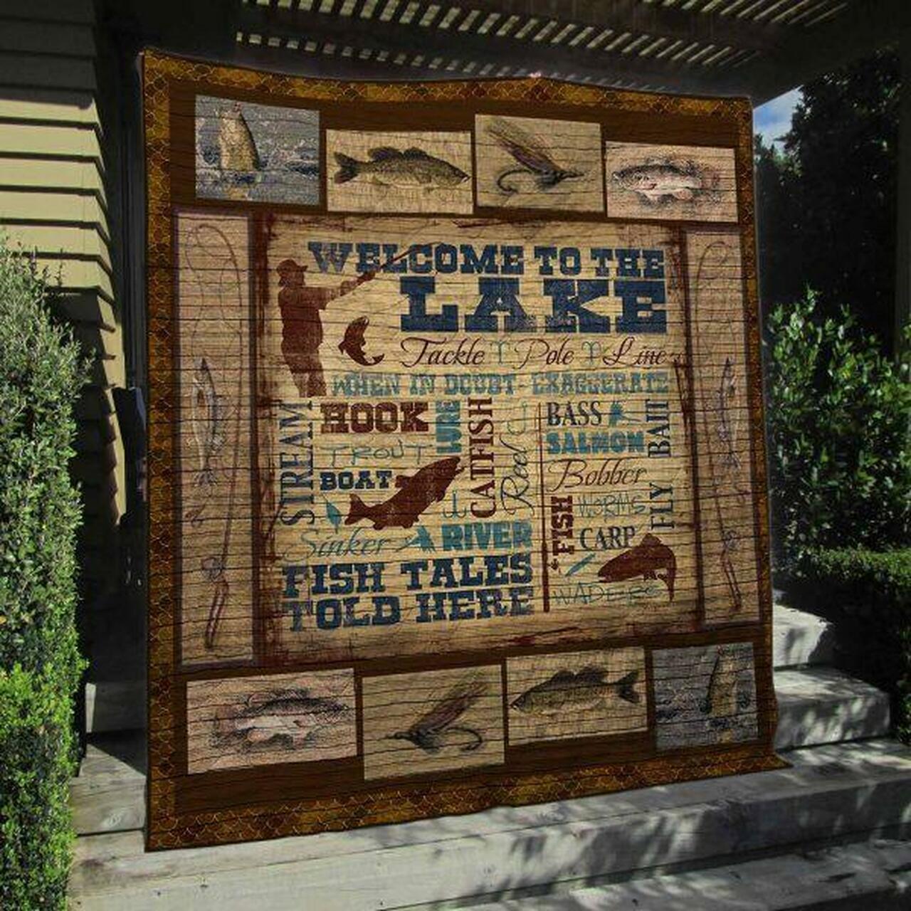 Welcome To The Fishing Tales Quilt Blanket Ynt9 Quilt and Home Decor