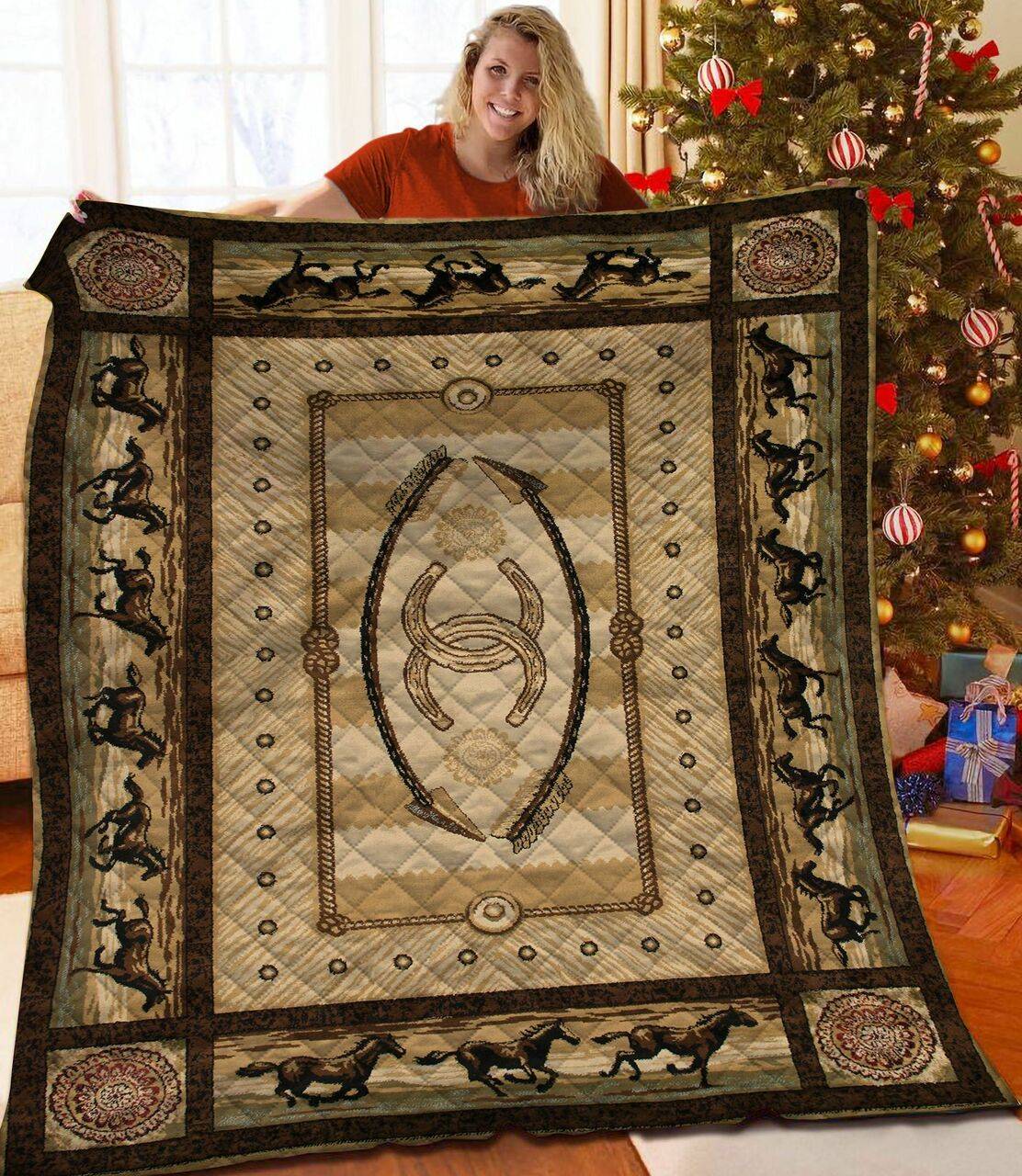 Western Horse JFJ14777 3D Customized Quilt 2707 and Home Decor
