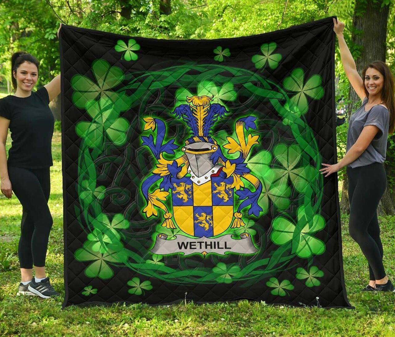 Wethill Ireland Irish Celtic Shamrock Knot Circle JFJ14799 3D Customized Quilt 2707 and Home Decor