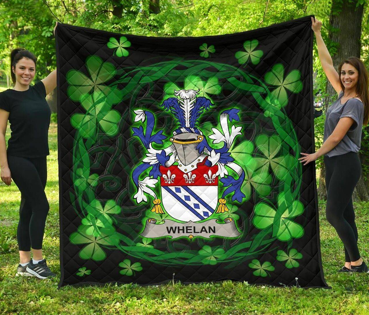 Whelan Ireland Irish Celtic Shamrock Knot Circle JFJ14850 3D Customized Quilt 2707 and Home Decor