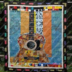 While My Guitar Gently Weeps Quilt Blanket Qq26  Quilt and Home Decor