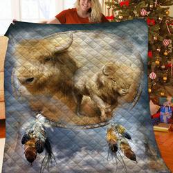 White Buffalo Dreamcatcher JFJ14863 3D Customized Quilt 2707 and Home Decor