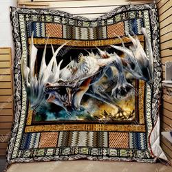 White Dragon Quilt and Home Decor