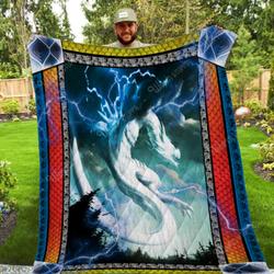 White Dragon Quilt Pb75 and Home Decor