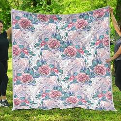 White Fairy Rose Unicorn Cl17100704Mdq Quilt Blanket and Home Decor