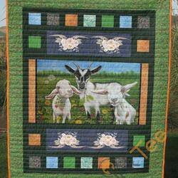 White Goat Family Blanket TH0107 Quilt and Home Decor