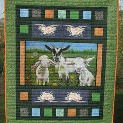 White Goat Family Clt180669 Quilt Blanket and Home Decor