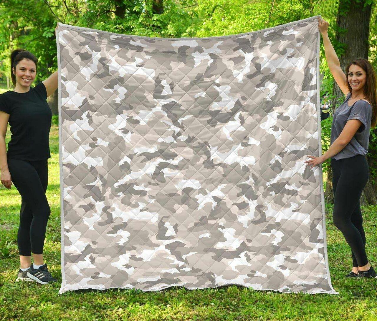 White Snow Camouflage Cl17100722Mdq Quilt Blanket and Home Decor