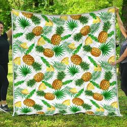 White Watercolor Pineapple Cl17100728Mdq Quilt Blanket and Home Decor