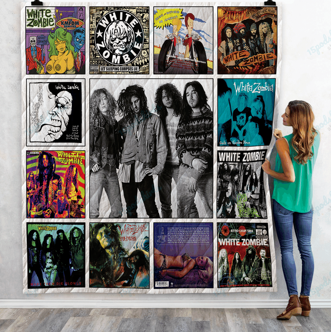 White Zombie Albums Quilt Blanket Ver13 and Home Decor