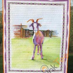 Who Eat My Whole Grass Goat Blanket TH0207 Quilt and Home Decor