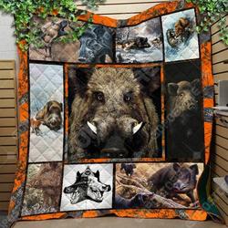 Wild Boar Art Collection Like 3D Personalized Customized Quilt Blanket 1277 and Home Decor