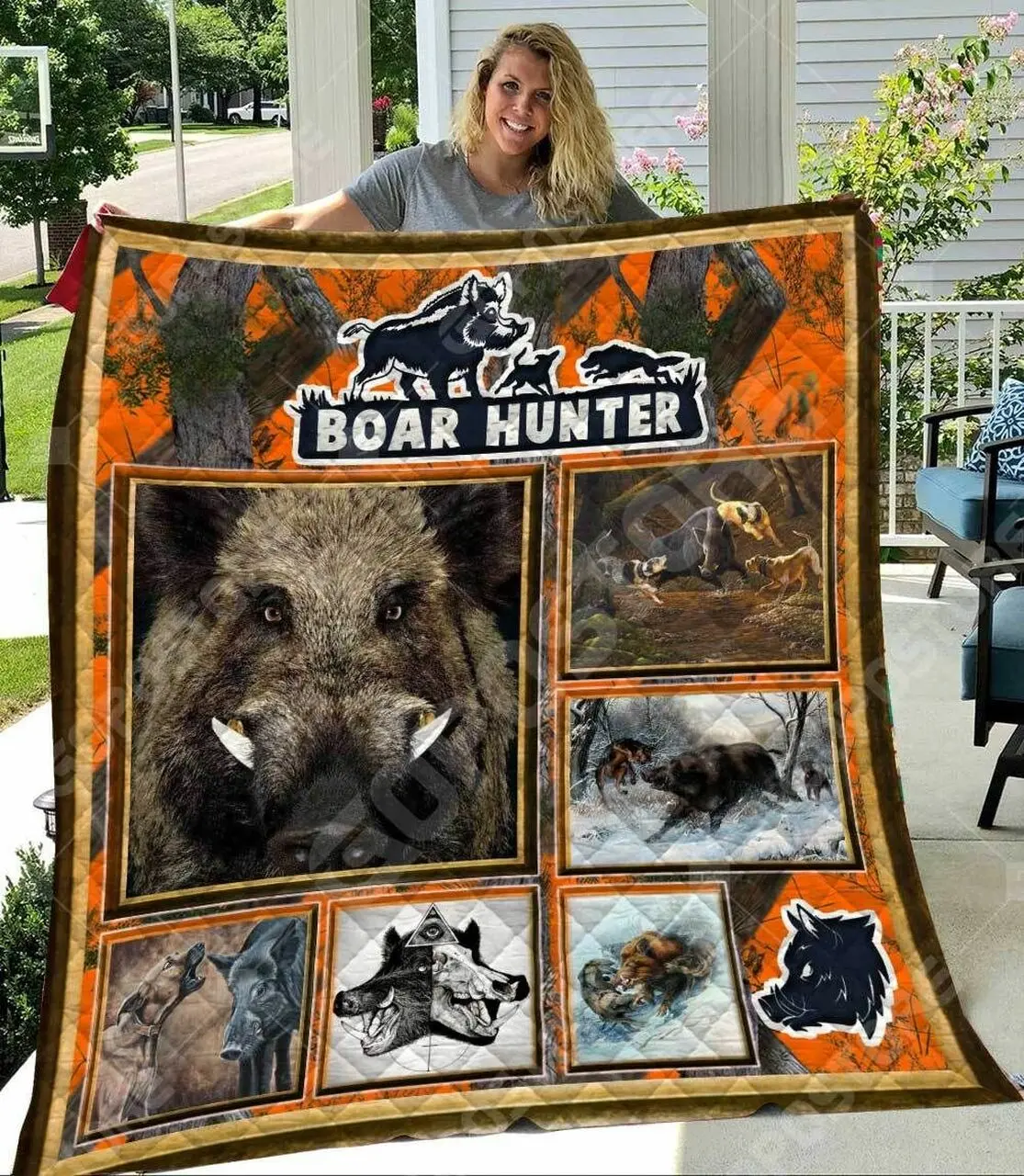 Wild Boar Hunting Camo Like 3D Personalized Customized Quilt Blanket 1114 and Home Decor
