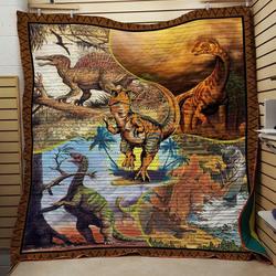 Wild Dinosaur Quilt Blanket and Home Decor