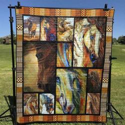 Wild Horse Quilt Blanket Tr12  Quilt and Home Decor